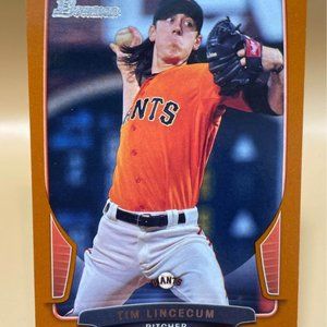 2013 Bowman Tim Lincecum Orange Serial 240/250 Giants Baseball Card #35